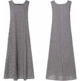 thumbnail image 5 of sicmoss Women's Black Boho Plaid Sleeveless U-Neck Maxi Dress for Women Casual Loose Fit Cotton Linen Long Sundress Side Pockets Flowy A-Lin, 5 of 6