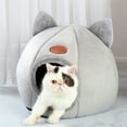 thumbnail image 2 of FYTPOV Warm Cat Bed, Cute Cat Cave Bed with Removable Cushion, Washable Kitten Nest Cat Head Shape House for Cats Puppy Small Dogs, XL, 2 of 5