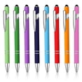 thumbnail image 2 of Stylo à bille en métal 2 en 1 avec stylet pour écran tactile, 50 pièces/lot, Logo personnalisé gratuit, cadeau publicitaire pour bureau et école, haute qualité, 2 of 4