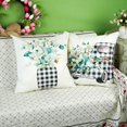 thumbnail image 4 of Spring Farmhouse Pillow Covers 20x20 Set of 4 Buffalo Plaid Floral Truck Pillowcases Home Sweet Home Bloom Flower Home Decor Eucalyptus Leaves Cushion Cases for Couch Sofa Patio Balcony, 4 of 6