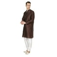 thumbnail image 2 of Mens Silk Blend Indian Wear Basic Solid Kurta Churidaar Mens Silk Sherwani, 2 of 5