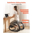 thumbnail image 2 of KFFKFF Ergonomic Kneeling Chair with Adjustable Foam Cushions, Wooden Frame, Height Customization, Supports Neck and Back Comfort for Home, Office, or Meditation, Black, 2 of 9