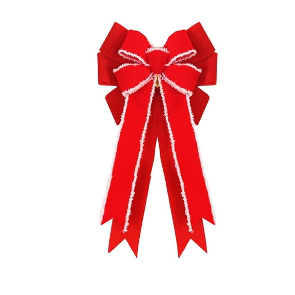 JASKFLY Nœud en Tissu 1 Pce Nœud Double en Lin Rouge Décoration de Sapin de Noël Décoration de Fête de Vacances Maison 18.9x11.02 Po, Décoration/vêtement Maison, Rouge