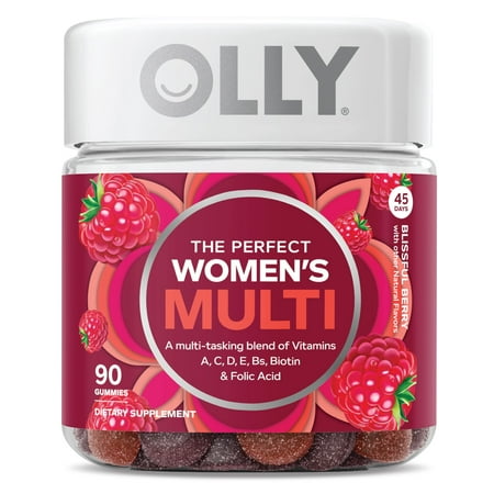 OLLY The Perfect Women's Multi, Multivitamin Gummies, Berry, 90 Ct