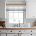 thumbnail image 3 of Brown Grey Ombre Valance Curtains for Kitchen/Living Room/Bathroom/Bedroom Window, Rod Pocket Small Topper Half Short Window Curtains Voile Sheer Scarf, Modern Abstract Art Aesthetics 60"x18", 3 of 8