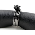 thumbnail image 3 of beryl_creation 925 Sterling Silver 1.35 Ct Round Cut Black Diamond Wedding Engagement Bridal Ring Set 14K Black Gold Plated For Women's -4.5, 3 of 3