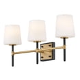thumbnail image 3 of 56953BK-LCB Hinkley Lighting Saunders - 36W 3 LED Medium Bath Vanity-10.75 Inch Tall and 23 Inch Wide-Black/Lacquered Brass Finish, 3 of 7