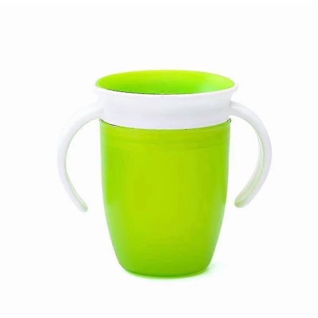 (Green)1Pc 360 baby cups can be rotated magic cup baby learning drinking cup leakproof child water
