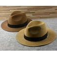 thumbnail image 3 of New Mens Ladies Panama Style Sun Hat Crushable Wide Brim Fedora Straw Summer-Khaki-XL-61-64cm, 3 of 7
