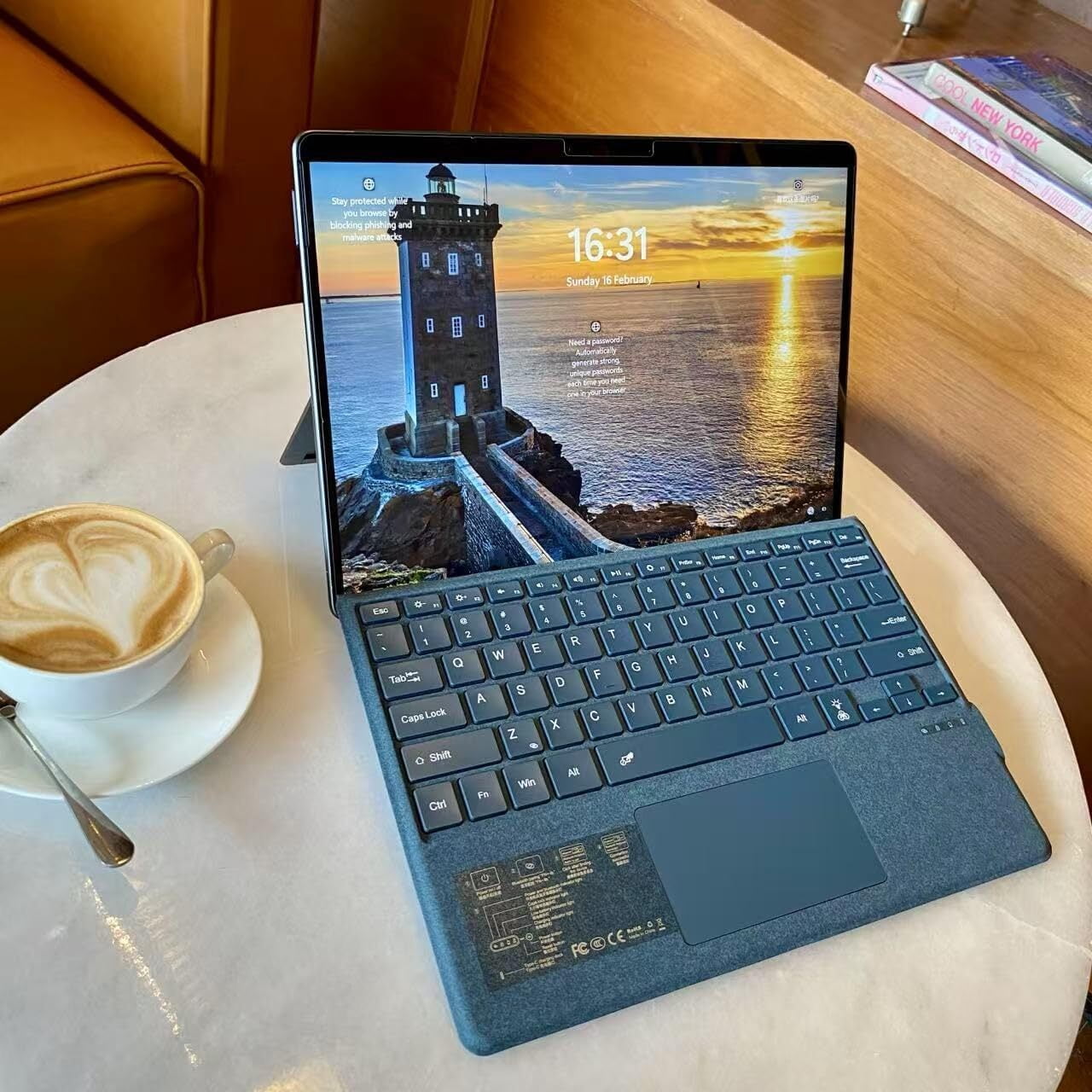 Type Cover for Microsoft Surface Pro 7+/Pro 7/Pro 6/Pro 5/Pro 4/Pro 3, Bluetooth Keyboard with Multi-Touch Trackpad, Ultra Slim-Cobalt Blue With Backlit