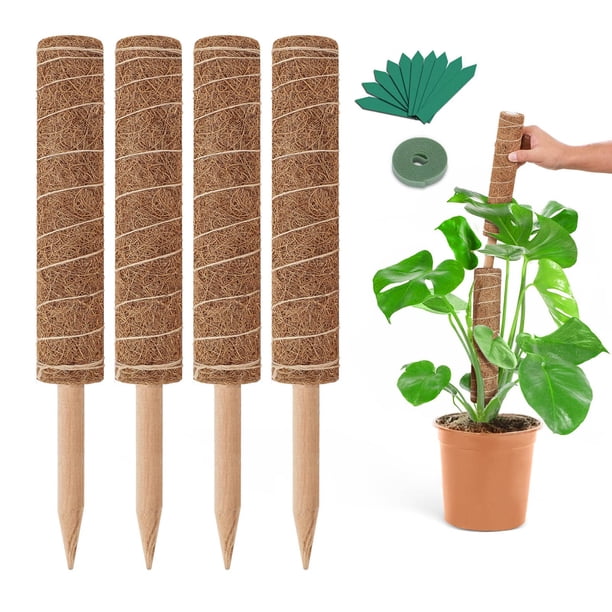 Postes de Musgo para Plantas de GROWNEER, Soporte Apilable de Fibra de Coco de 42"