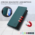 thumbnail image 5 of Wallet Case For iPhone 15 Pro 6.1inch, [RFID Blocking] PU Leather Magnetic Folio with 2 Card Slot Kickstand Flip Cover Shockproof Phone Case,Dark Green,For iPhone 15 Pro, 5 of 8