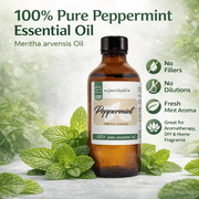 Peppermint Essential Oil 4 fl oz | 100% Pure Natural Aromatherapy Oil with 3 Droppers - GreenHealth