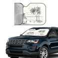 thumbnail image 4 of Disketp Windshield Sun Shade, Car Sun Shade For Front Window Summer Vacation Scene With Camping Van Sunshades Sun Visor Protector Blocks Uv Rays Foldable, 4 of 9