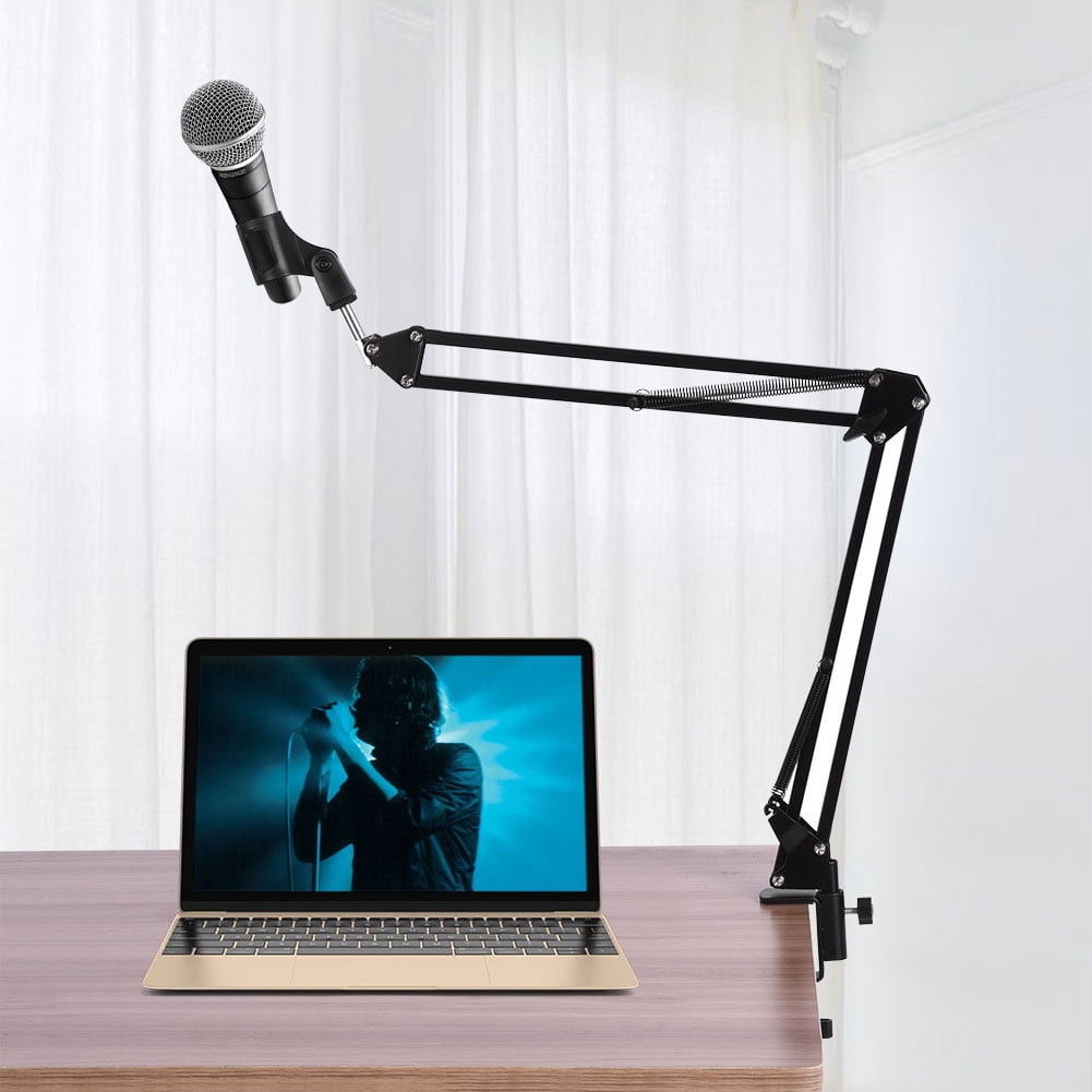 TOPINCN Foldable Adjustable Microphone Mic Suspension Boom Scissor Arm