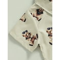 thumbnail image 6 of Wassery Baby Boys Summer Outfits Bear Print Short Sleeve Shirt Lapel Neck Tops and Elastic Shorts 2Pcs Toddler Casual Clothes Set 6M-4T, 6 of 9