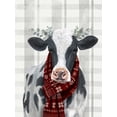 thumbnail image 2 of Borges, Victoria 15x18 Gold Ornate Wood Framed with Double Matting Museum Art Print Titled - Yuletide Cow I, 2 of 4