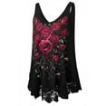 thumbnail image 3 of Skksst Womens Plus Size Tunic Blouse Gothic Lace Floral Print Sleeveless Tank Tops, 3 of 4