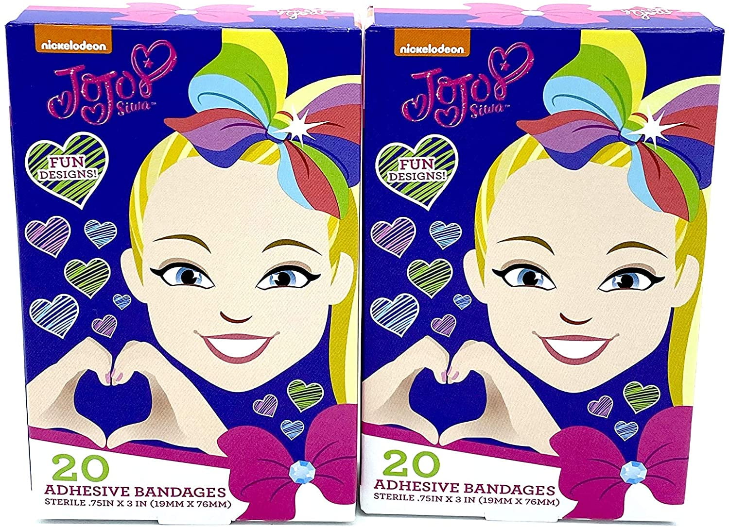 JoJo Siwa Fun Designs Adhesive Bandages (2 Pack Bandages)
