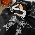 thumbnail image 4 of Castle Fairy Teens Black Grey Bow-Tie Bedding Comforter Set 7pcs,Animal Leopard Cheetah Print Queen Bedding Sets Super Cozy,Old Fashion Dreamy Princess Queen Sheet Sets,Microfiber Bedroom Decor, 4 of 8