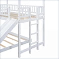 thumbnail image 3 of Twin Over Full Solid Pine Wood Bunk Bed with Slide & Ladder, Full-Length Guardrail, No Box Spring Needed, White, 3 of 15