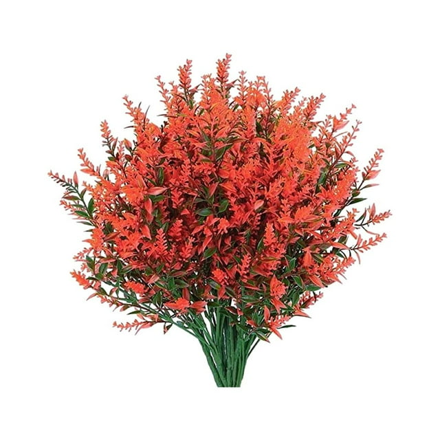 Naiovety 8 piezas de flores artificiales para decoración del hogar DIY y ramos de boda no tóxicos Decoración Naranja