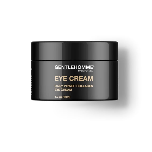 Crema para ojos de colágeno y cafeína Gentlehomme para hombres con ácido hialurónico - Crema reafirmante debajo de los ojos para día y noche 1.7 oz