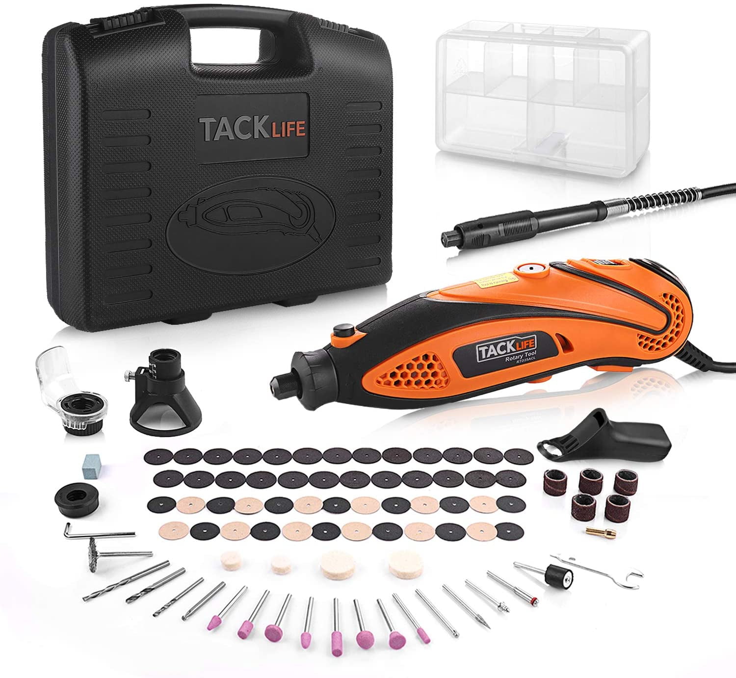 TACKLIFE Rotary Tool Kit With Upgraded MultiPro Keyless Chuck, Versatile  Accessories And 4 Attachments And Carrying Case, Multi-Functional For 