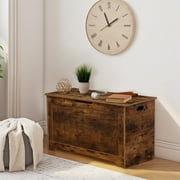 HomGarden 30'' Wooden Toy Chest 150L Large MDF Child Storage Box Cabinet Rustic Brown
