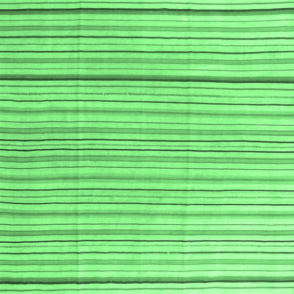 Ahgly Company Indoor Square Solid Emerald Green Modern Area Rugs, 3' Square
