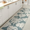 thumbnail image 5 of JONATHAN Y HAWAII 2 x 8 Runner Rug, Tobago Two-Tone Monstera Leaf - Blue/Ivory, HWC100C-28, 5 of 10