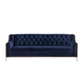 thumbnail image 2 of Chic Home Parker Sofa Button Tufted Velvet Walnut Finish Swoop Arm Wood Frame with Polished Metal Legs, Modern Contemporary, Navy, 2 of 2