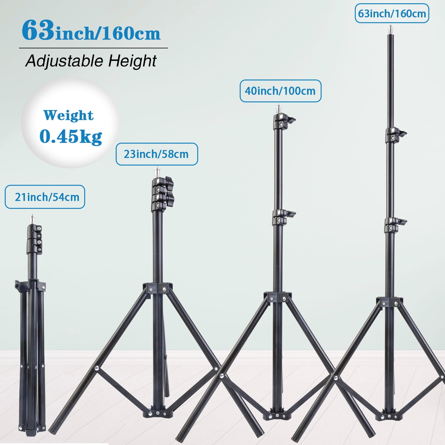 UEGOGO Adjustable 63" Metal Photography Tripod Stand With Accessories