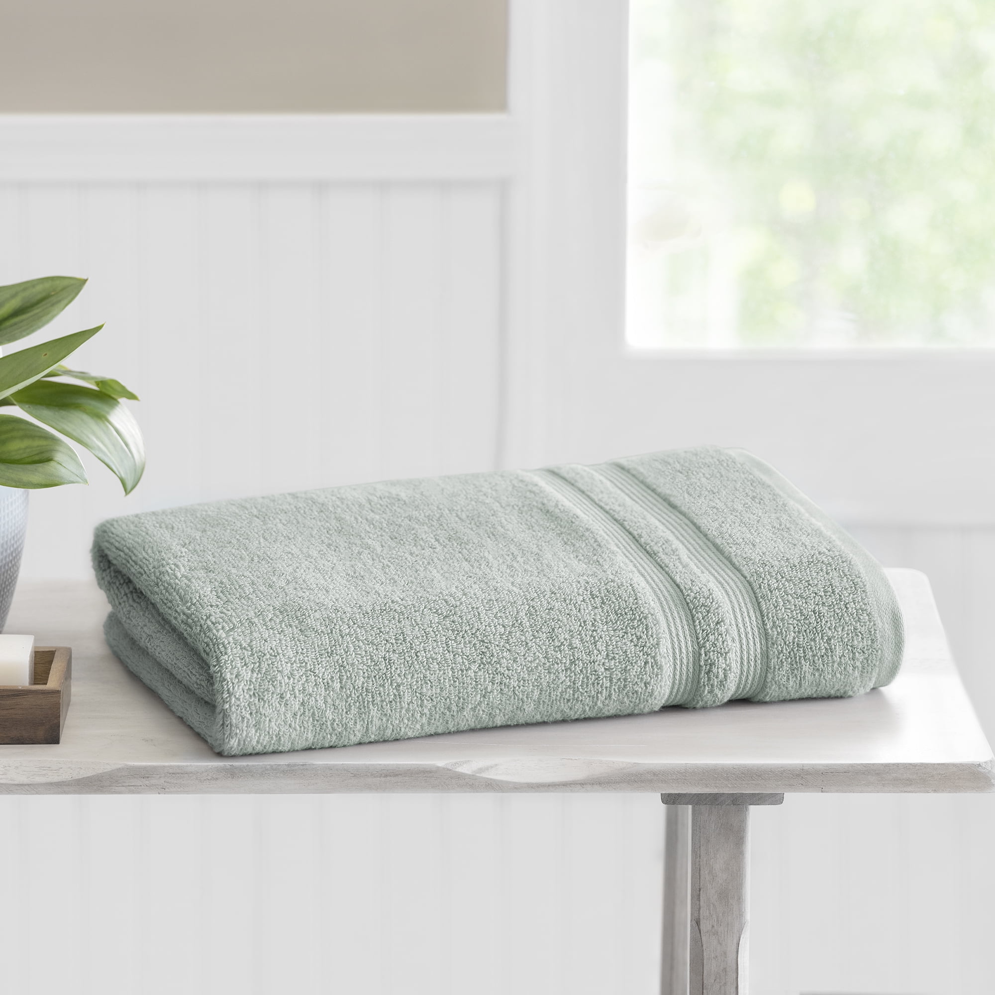 Mainstays Performance Bath Sheet, 90% Cotton and 10% Recycled Polyester