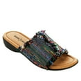 thumbnail image 4 of Minnetonka Violet Frayed Fabric Slide Sandal, 4 of 9