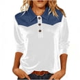 thumbnail image 1 of Camisetas de Manga Larga de Negocios Casual para las Mujeres Slim-Fitting Gold Velvet Denim Patchwork Pullover, Camisetas de Manga Larga de las Señoras para el Trabajo Diario de la Oficina, 1 of 7