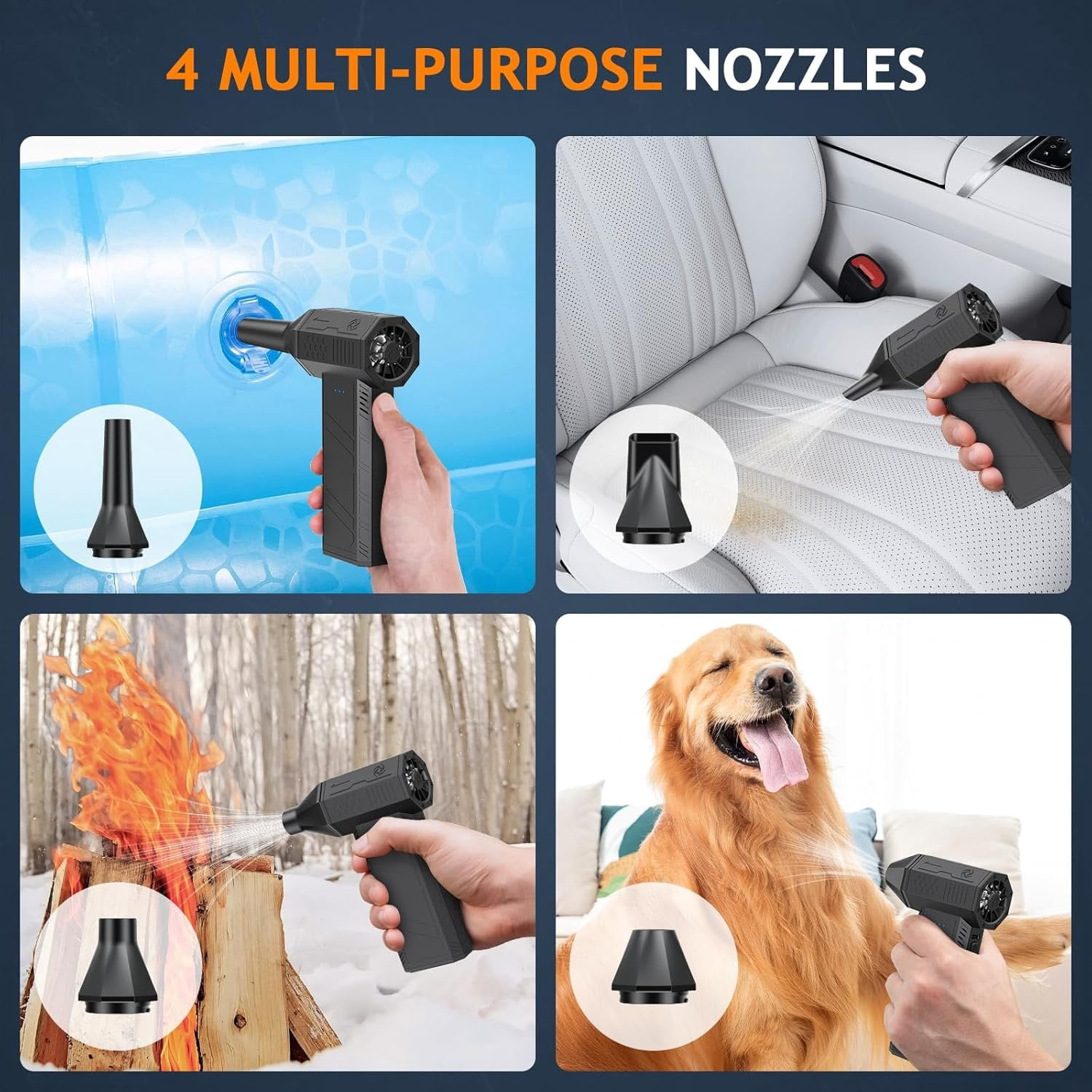 Duster - 180000RPM  Electric Air Duster, 3 Gear Adjustable Cordless Air Blower, Rechargeable Dust Cleaner for Keyboard, , , Outdoor,