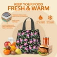 thumbnail image 5 of Pioneer Flower Floral Print Pattern Insulated Lunch Bag for Women & Adults,Large Portable Soft Cooler Lunch Bag,Thermal Food Storage Tote with Pearl Cotton,8.66L,8.75x5.75x9.5 Inch, 5 of 6