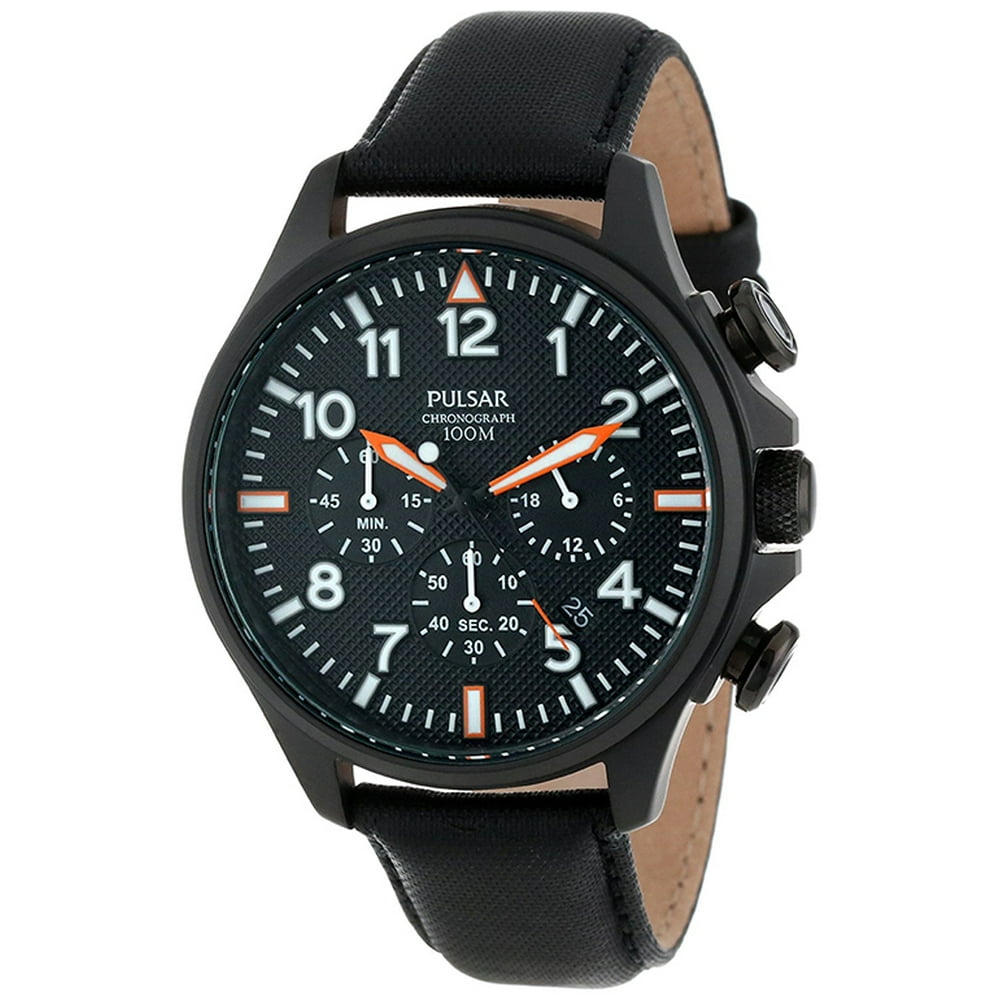 pulsar mens chronograph stopwatch stainless steel 100m quartz watch with date pt3003x1