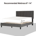 thumbnail image 3 of Modern Upholstered Bed Frame, Linen Platform Bedframe with Headboard, Heavy Duty Metal Structure and Stable Wood Slats Support, 3 of 6
