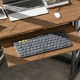 thumbnail image 6 of VECELO Desk with Keyboard Corner Computer Writing Shelves, Compact Home Office, Dark Brown, 6 of 9