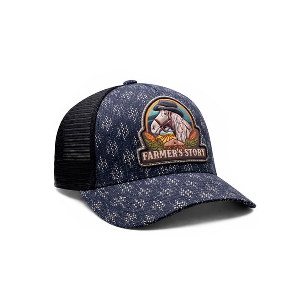 KNITE Gorra Farmer Horse Black Trucker Hombre Ajustable Estilo Rancho Caballo