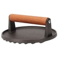 thumbnail image 2 of Presse à Burger Ronde en Fer avec Poignée en Bois pour Bacon Steak Viande Sandwich, 2 of 5