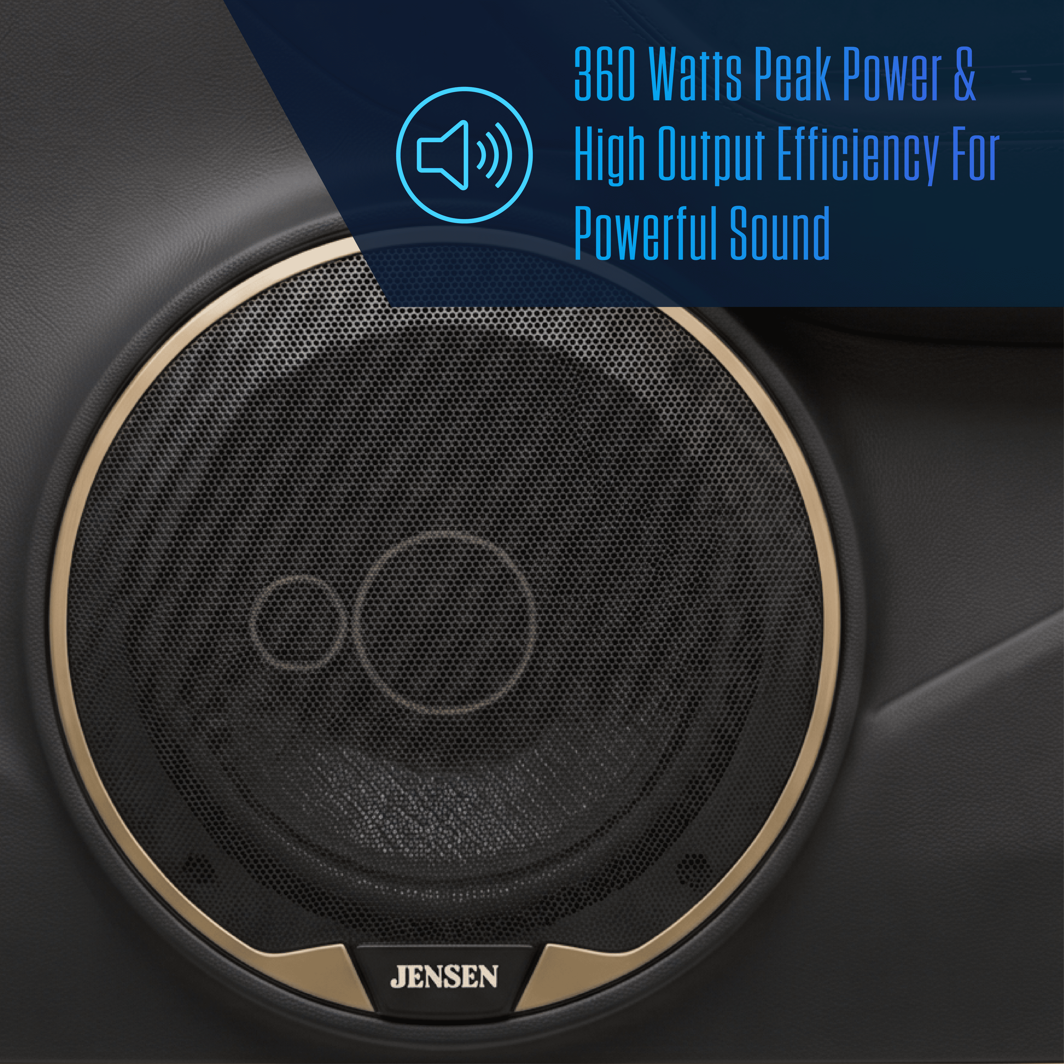 Jensen 6.5 3Way Aramid Fiber Coaxial Car Speakers Pair, 7