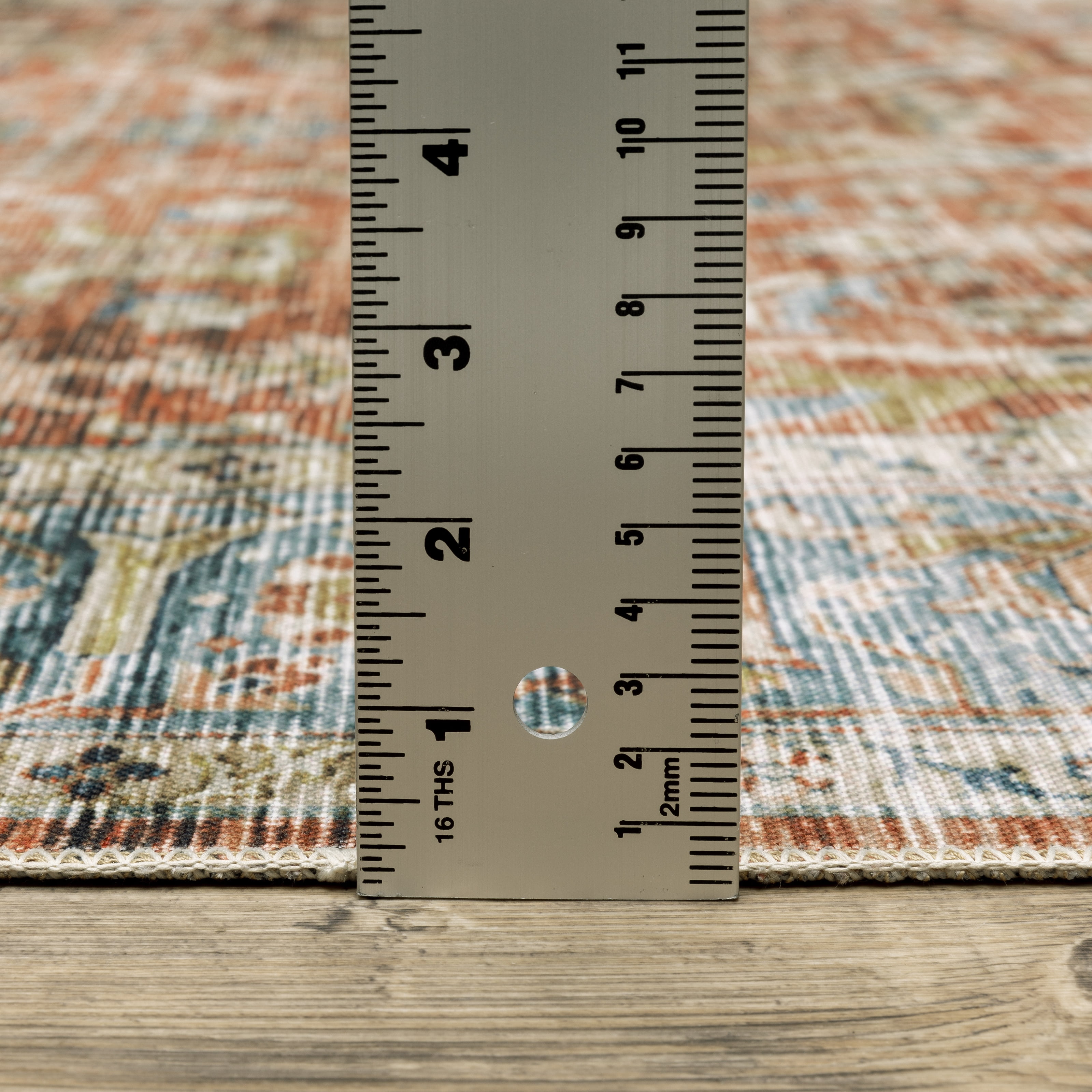 Avalon Home Celeste Washable Bordered Oriental Rust/ Blue Indoor Area Rug