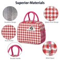 thumbnail image 4 of Insulated Lunch Bag for Women, Floral Print Oxford Fabric Lunch Box, Leakproof Thermal Cooler Tote for Work, School & Picnic, Christmas Vintage Grid Print, 4 of 5