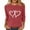 Wine, variant on YUGYXL Fall Sweaters for Women Ribbed Knit Fashion Heart Print 3/4 Sleeve Casual Winter Clothes Pullover Tops Wine XL