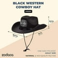 thumbnail image 2 of Zodaca Black Western Party Cowboy Hat for Men and Women, Aged to Perfection (Adult Size), 2 of 6