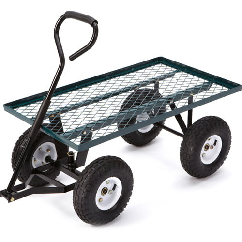Farm & Ranch FR100F Steel Flatbed Utility Cart with Padded Pull Handle,  300-lb Capacity