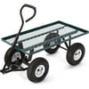 Farm & Ranch FR100F Steel Flatbed Utility Cart with Padded Pull Handle, 300-lb Capacity